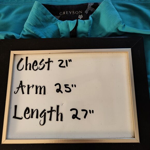 Greyson Tate Mockneck Teal Quarter 1/4 Zip Performance Golf Pullover Mens Medium - Picture 5 of 5